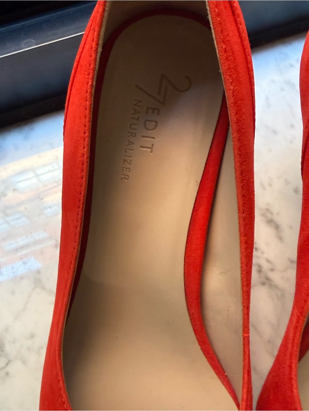 27 EDIT Naturalizer Faelyn Retro Poppy Suede Pumps 7.5M - Picture 3 of 5